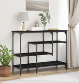 VidaXL Wandtafel 100x35x75 cm bewerkt hout en staal zwart eikenkleurig