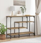 VidaXL Wandtafel 100x35x75 cm bewerkt hout en staal artisanaal eiken