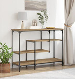 VidaXL Wandtafel 100x35x75 cm bewerkt hout en staal artisanaal eiken