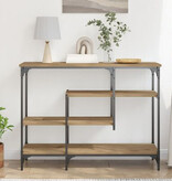 VidaXL Wandtafel 100x35x75 cm bewerkt hout en staal artisanaal eiken