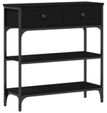 VidaXL Wandtafel 72,5x25x75 cm bewrkt hout en staal zwart eikenkleurig