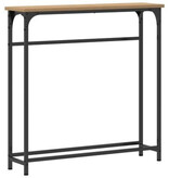 VidaXL Wandtafel 75x19,5x75 cm bewerkt hout en staal artisanaal eiken