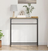 VidaXL Wandtafel 75x19,5x75 cm bewerkt hout en staal artisanaal eiken