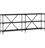 VidaXL Wandtafel 200x30x75 cm bewerkt hout en staal zwart eikenkleurig