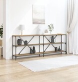 VidaXL Wanstafel 200x30x75 cm bewerkt hout en staal artisanaal eiken