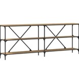 VidaXL Wanstafel 200x30x75 cm bewerkt hout en staal artisanaal eiken