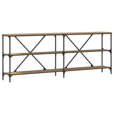 VidaXL Wanstafel 200x30x75 cm bewerkt hout en staal artisanaal eiken