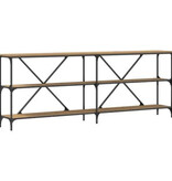 VidaXL Wanstafel 200x30x75 cm bewerkt hout en staal artisanaal eiken