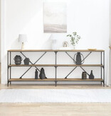 VidaXL Wanstafel 200x30x75 cm bewerkt hout en staal artisanaal eiken