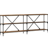 VidaXL Wandtafel 200x30x75 cm bewerkt hout en staal oud houtkleurig