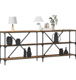 VidaXL Wandtafel 200x30x75 cm bewerkt hout en staal oud houtkleurig