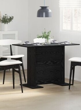 VidaXL Eettafel 110x60x75 cm bewerkt hout zwart eikenkleurig