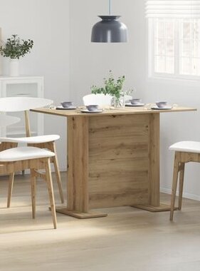 VidaXL Eettafel 110x60x75 cm bewerkt hout artisanaal eiken