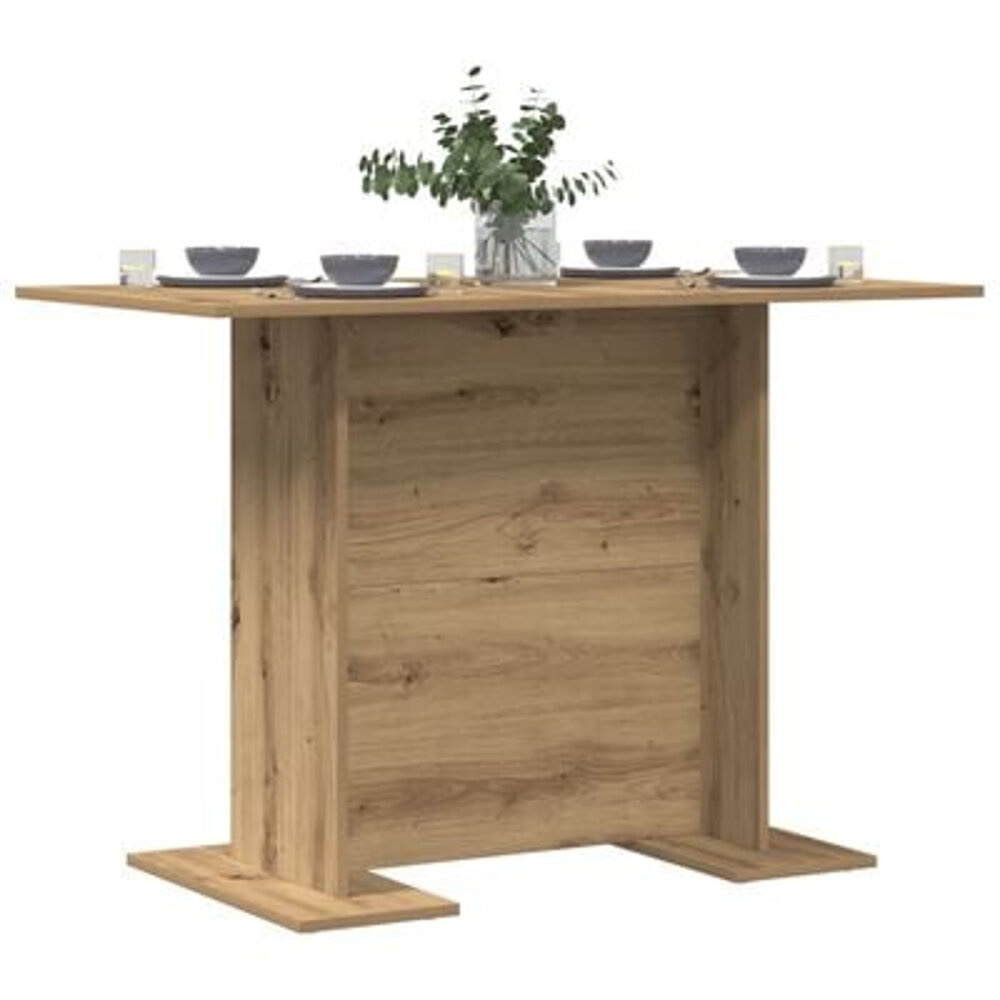 VidaXL Eettafel 110x60x75 cm bewerkt hout artisanaal eiken