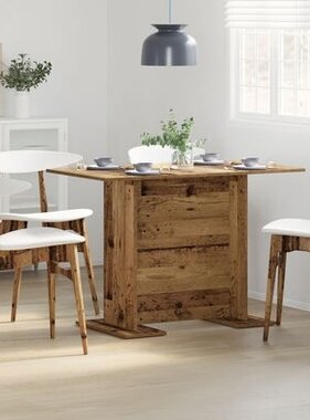 VidaXL Eettafel 110x60x75 cm bewerkt hout oud houtkleurig