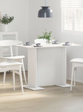 VidaXL Eettafel 110x60x75 cm bewerkt hout wit