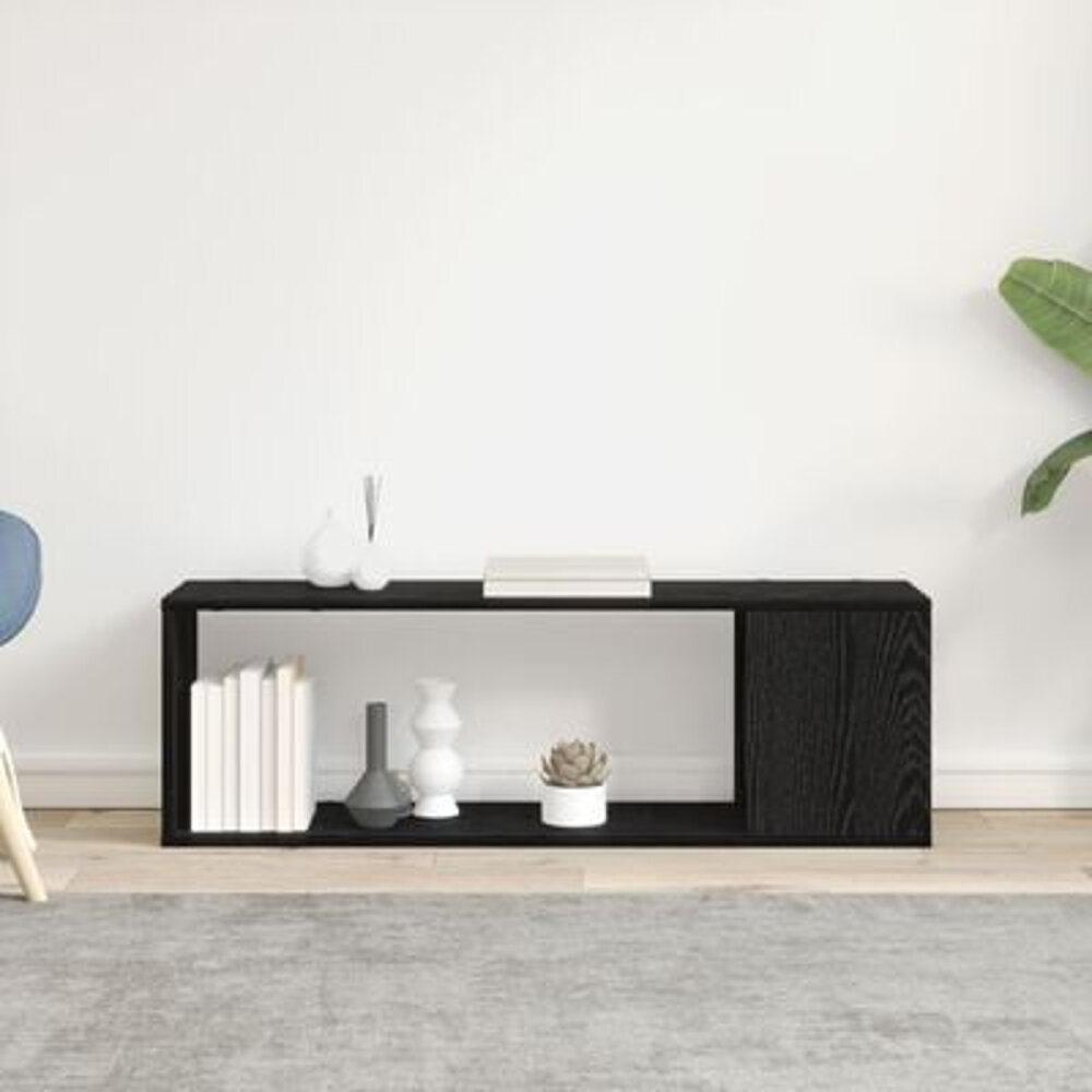 VidaXL Boekenkast Zwart Eiken 100x24x32 cm Gelaagd Hout