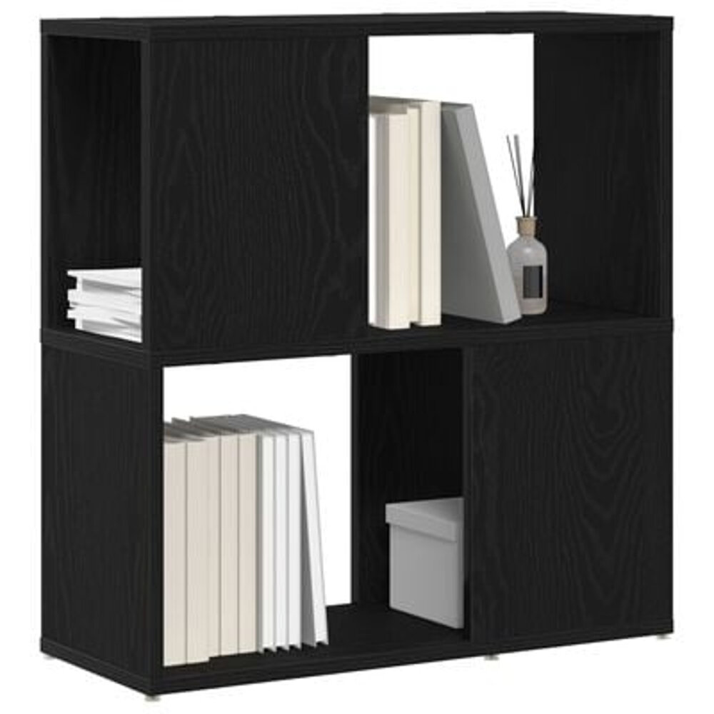 VidaXL Boekenrek Zwart Eiken 60x24x63 cm Geëngineerd Hout