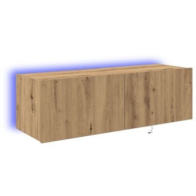 VidaXL Tv-wandmeubel met LED-verlichting 100x35x31 cm artisanaal eiken