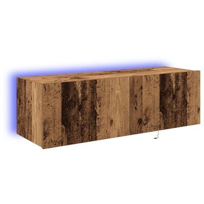 VidaXL Tv-wandmeubel met LED-verlichting 100x35x31 cm oud houtkleurig