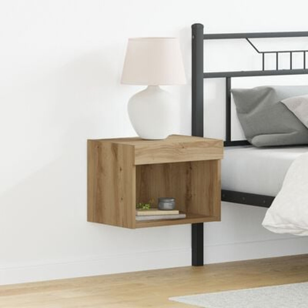 VidaXL Wandkasten 2 st met LED 40x30x30 cm artisanaal eiken