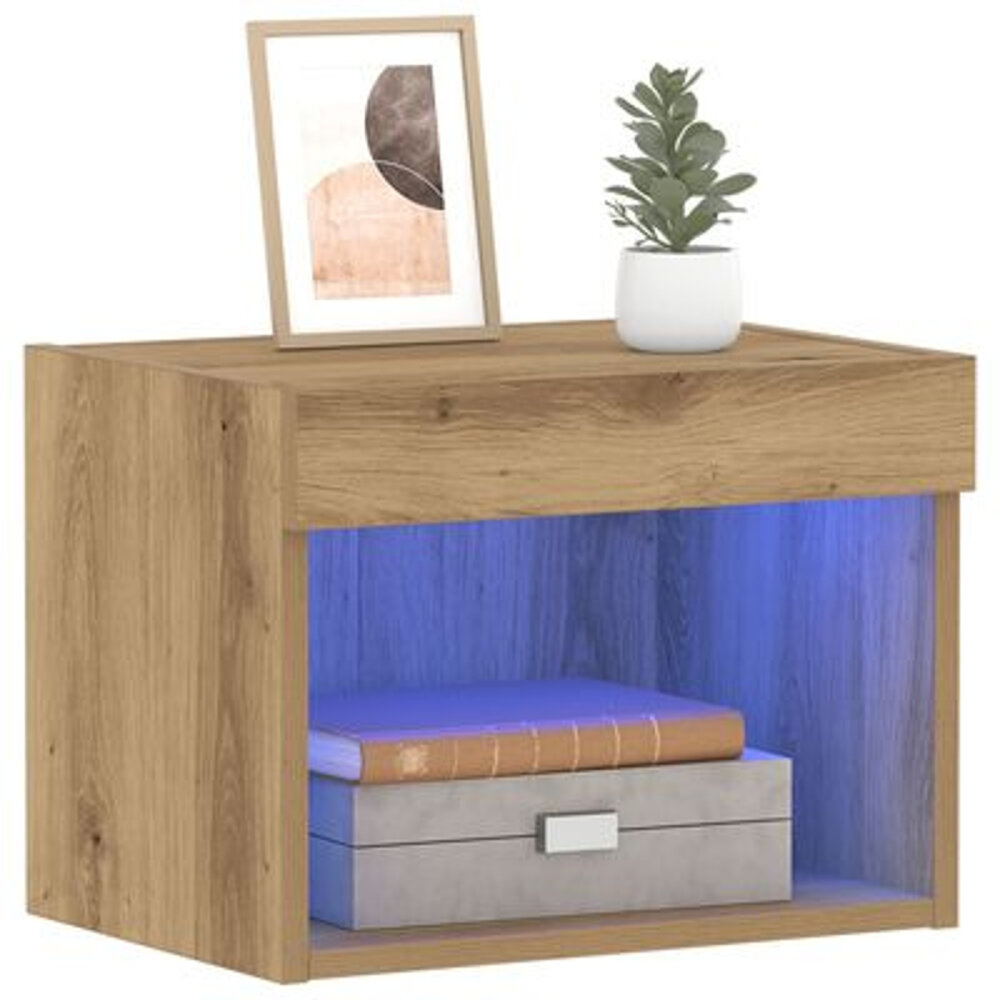 VidaXL Wandkast met LED-verlichting 40x30x30 cm artisanaal eiken