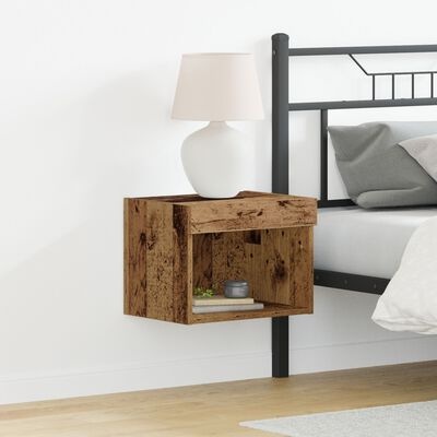 VidaXL Wandkast met LED-verlichting 40x30x30 cm oud houtkleurig