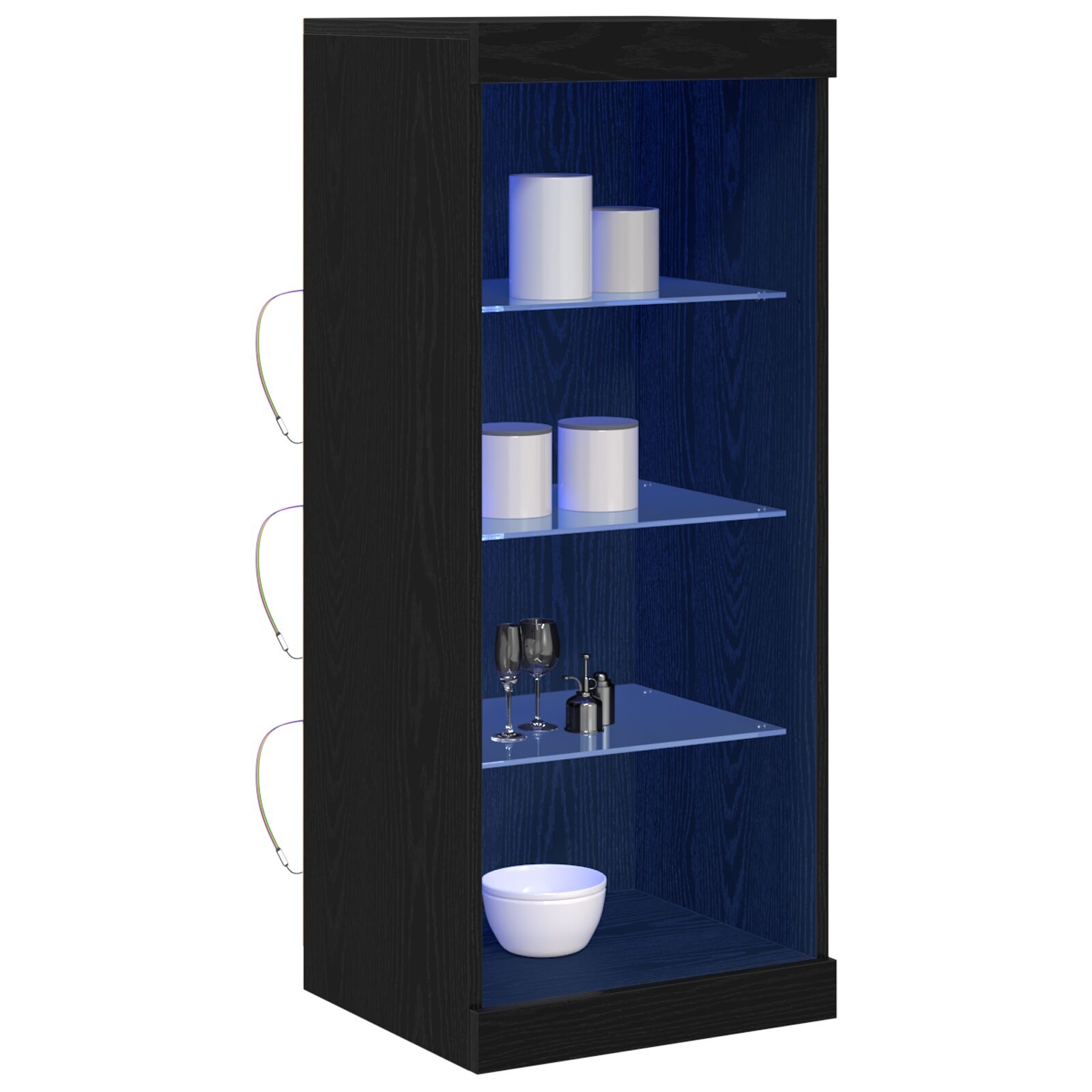 VidaXL Sideboard met LED-verlichting Zwart Eiken 41x37x100 cm