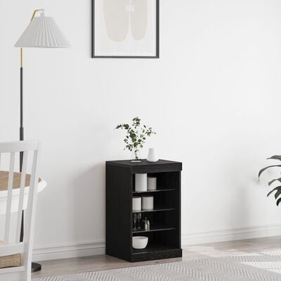 VidaXL Dressoir met LED-verlichting 41x37x67 cm zwart eikenkleurig