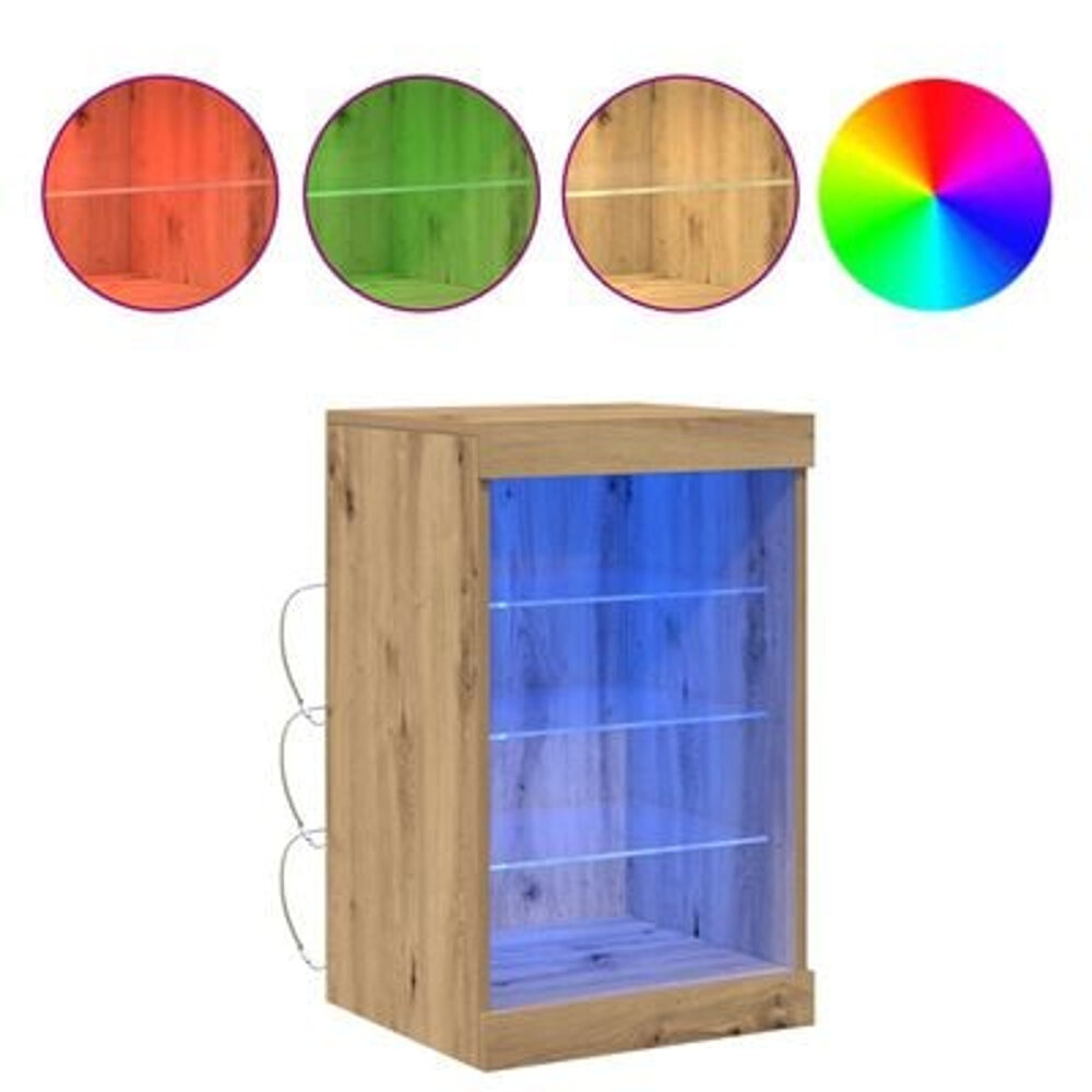 VidaXL Dressoir met LED-verlichting 41x37x67 cm artisanaal eiken