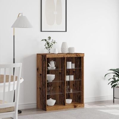 VidaXL Dressoir met LED-verlichting Oud Hout 41x37x100 cm