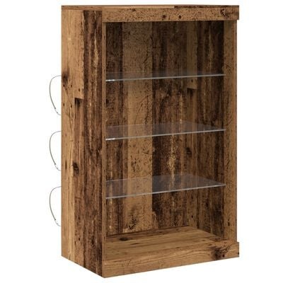 VidaXL Dressoir met LED-verlichting 60,5x37x100 cm oud houtkleurig