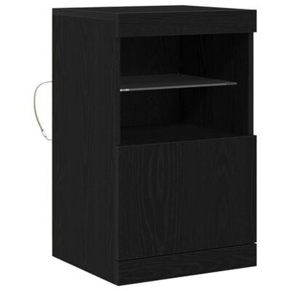 VidaXL Dressoir met LED-verlichting 41x37x67 cm zwart eikenkleurig