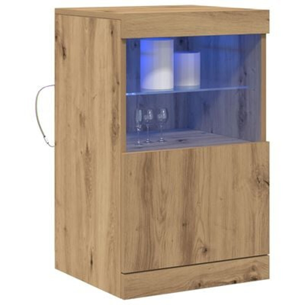 VidaXL Dressoir met LED-verlichting 41x37x67 cm artisanaal eiken