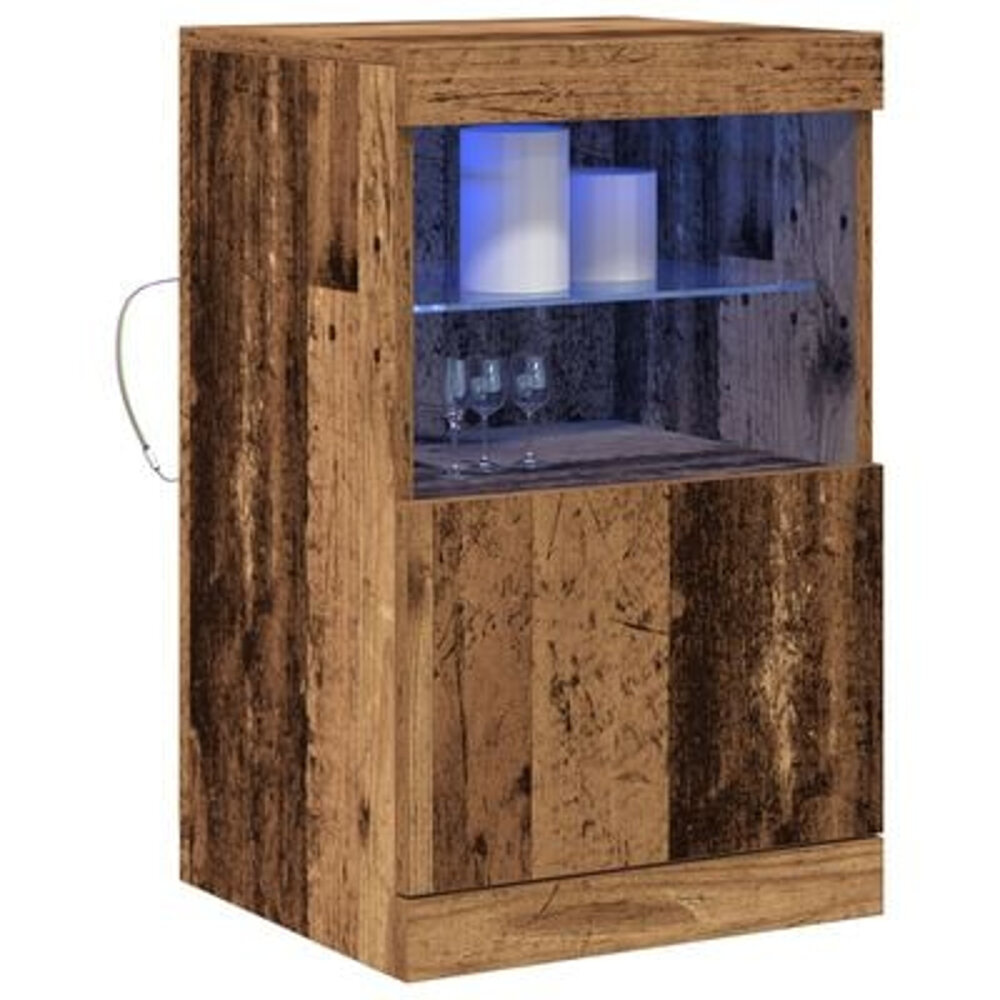 VidaXL Dressoir met LED-verlichting 41x37x67 cm oud houtkleurig
