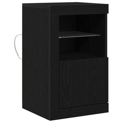 VidaXL Dressoir met LED-verlichting 41x37x67 cm zwart eikenkleurig