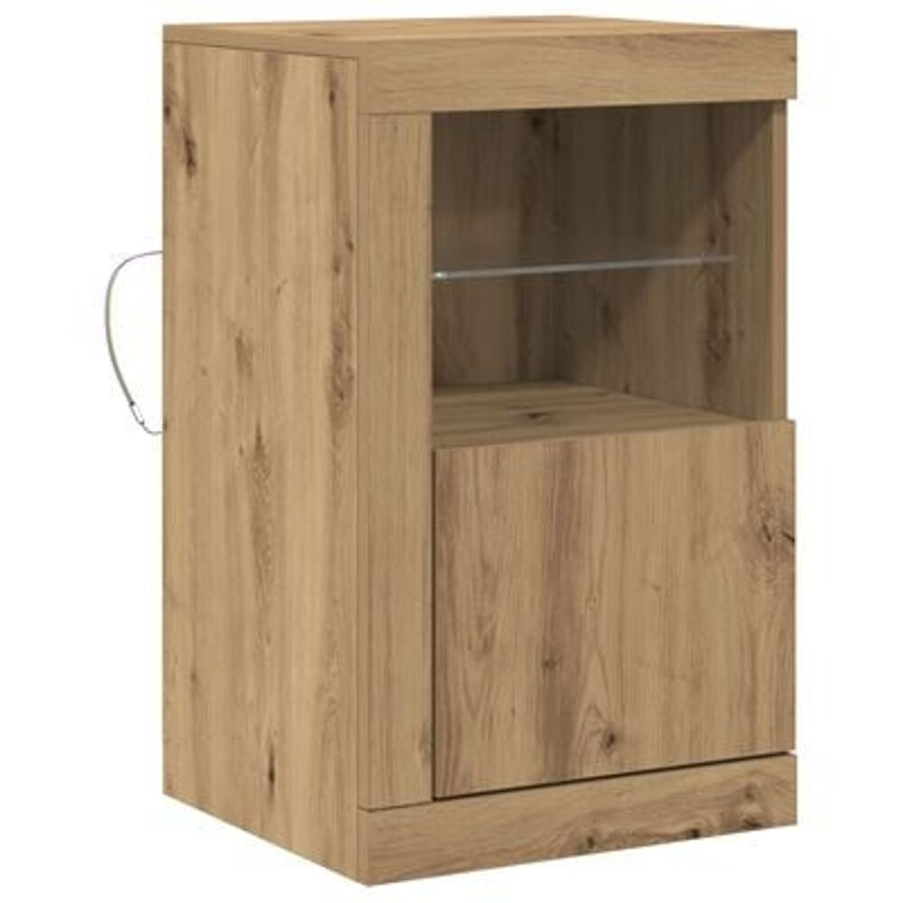 VidaXL Dressoir met LED-verlichting 41x37x67 cm artisanaal eiken