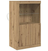 VidaXL Dressoir met LED-verlichting Artisan Eiken 60,5x37x100 cm
