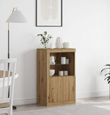 VidaXL Dressoir met LED-verlichting Artisan Eiken 60,5x37x100 cm