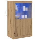 VidaXL Dressoir met LED-verlichting Artisan Eiken 60,5x37x100 cm