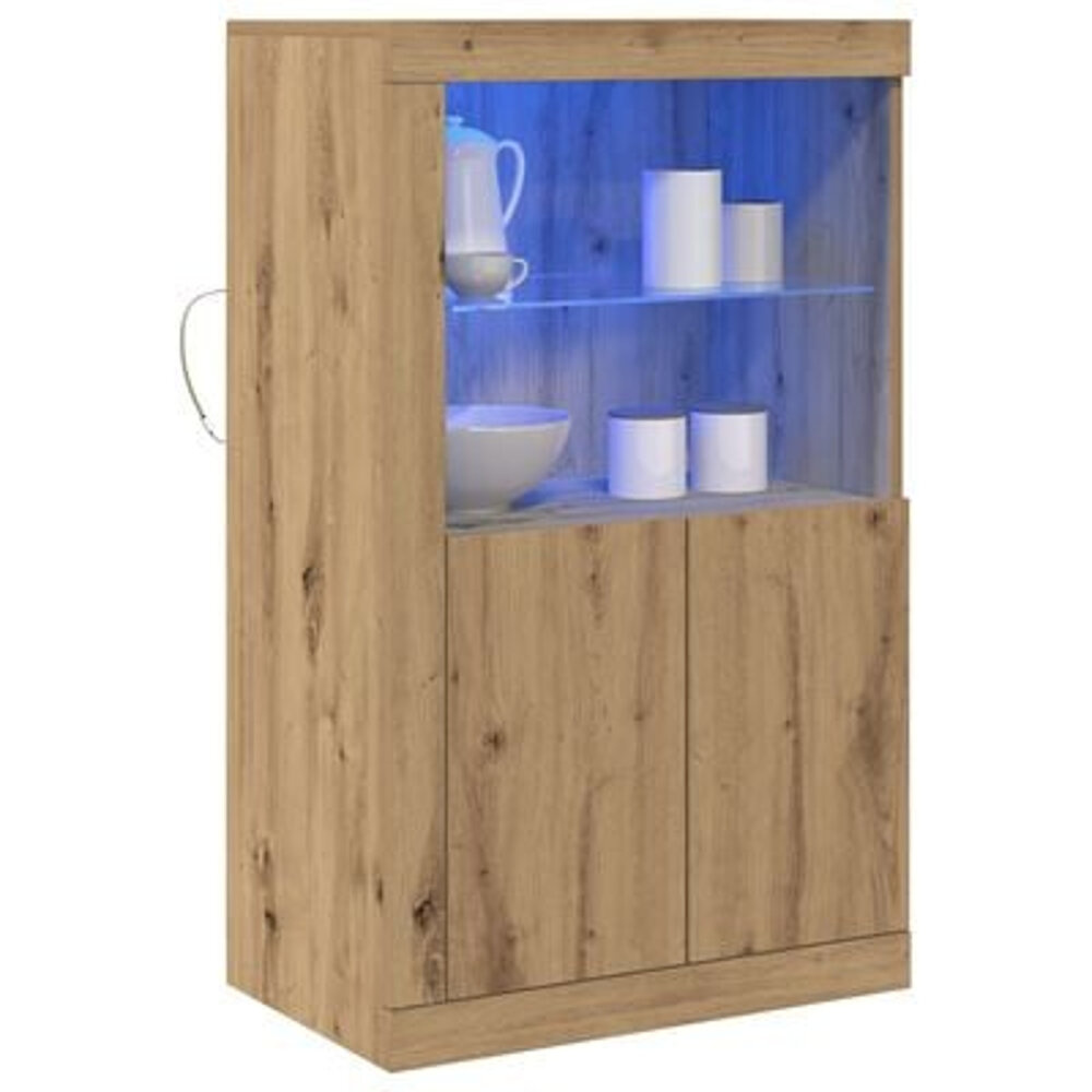 VidaXL Dressoir met LED-verlichting Artisan Eiken 60,5x37x100 cm