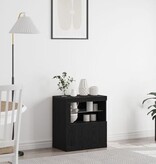 VidaXL Dressoir met LED-verlichting Zwart Eiken 60,5x37x67 cm