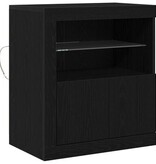 VidaXL Dressoir met LED-verlichting Zwart Eiken 60,5x37x67 cm