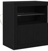 VidaXL Dressoir met LED-verlichting Zwart Eiken 60,5x37x67 cm