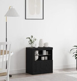 VidaXL Dressoir met LED-verlichting Zwart Eiken 60,5x37x67 cm