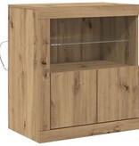 VidaXL Sideboard met LED-verlichting Ambachtelijk Eiken 60,5x37x67 cm