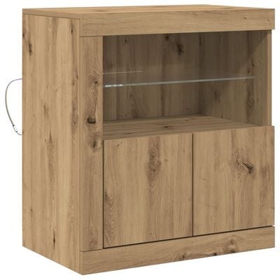 VidaXL Sideboard met LED-verlichting Ambachtelijk Eiken 60,5x37x67 cm