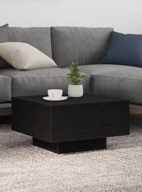 VidaXL Salontafel met LED-verlichting 55x55x31 cm zwart eikenkleurig