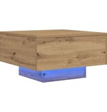 VidaXL Salontafel met LED-verlichting 55x55x31 cm artisanaal eiken