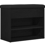 VidaXL Opslagbank Zwart Eiken 60x30x48 cm Bewerkt Hout
